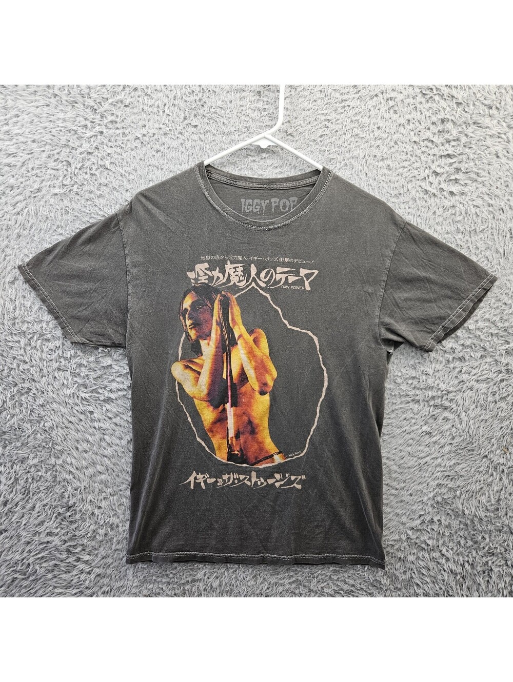 Iggy Pop T Shirt Medium Raw Power Japan Vintage Reproduction Distressed *Holes